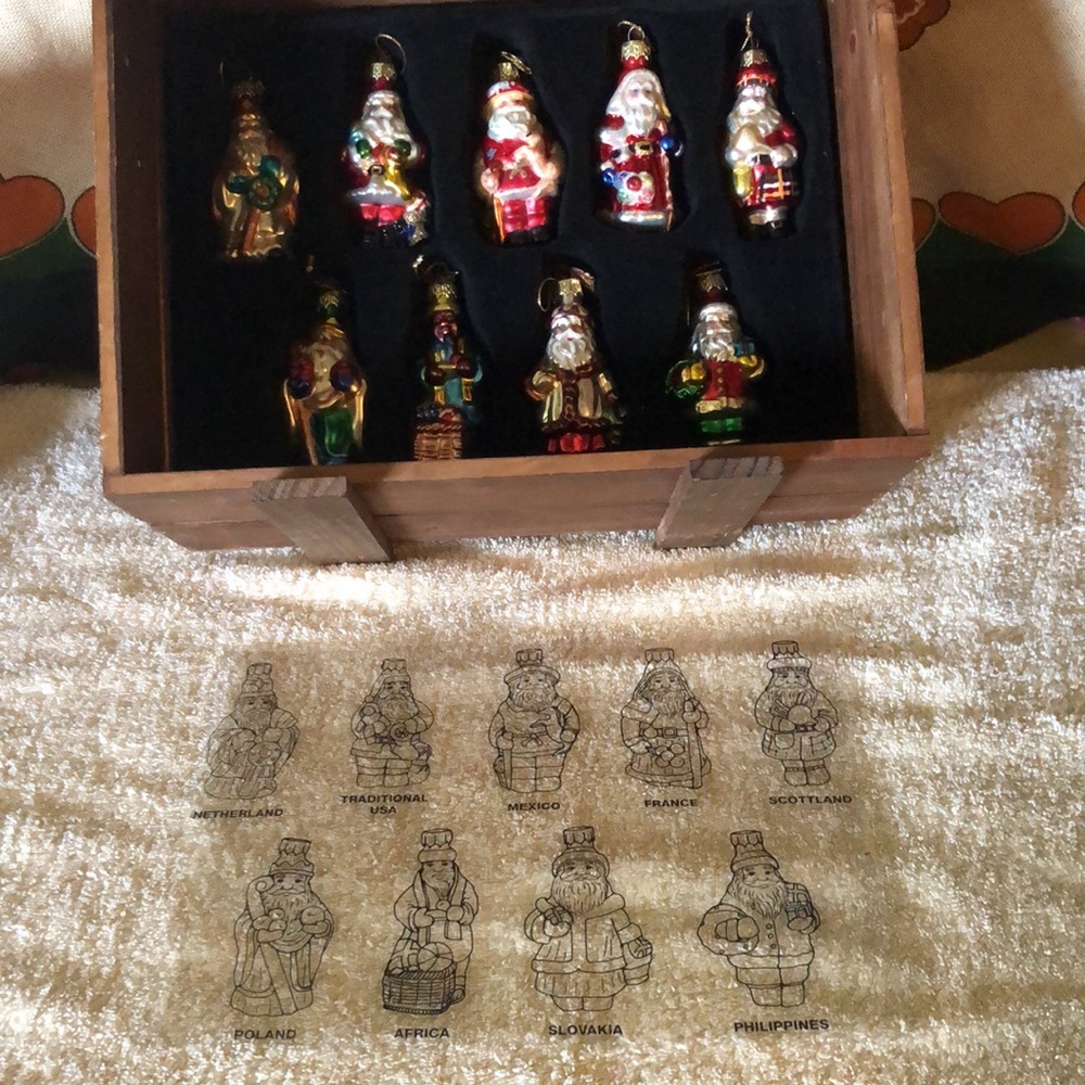 Thomas Pacconi Santa's from Around The World Ornaments with Crate - Picture 10 of 16